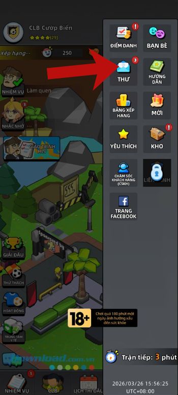 Nhấn vào mục Thư