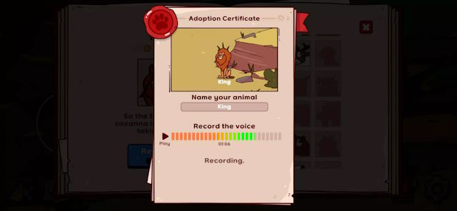 Các con vật sẽ lặp lại âm thanh do bạn tạo ra