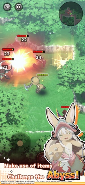 Chiến đấu với kẻ thù và khám phá Abyss trong game Made in Abyss Roguelite RPG