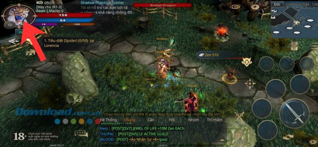 Chạm vào biểu tượng ảnh Avatar game