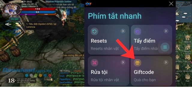 Nhấn vào mục User Panel