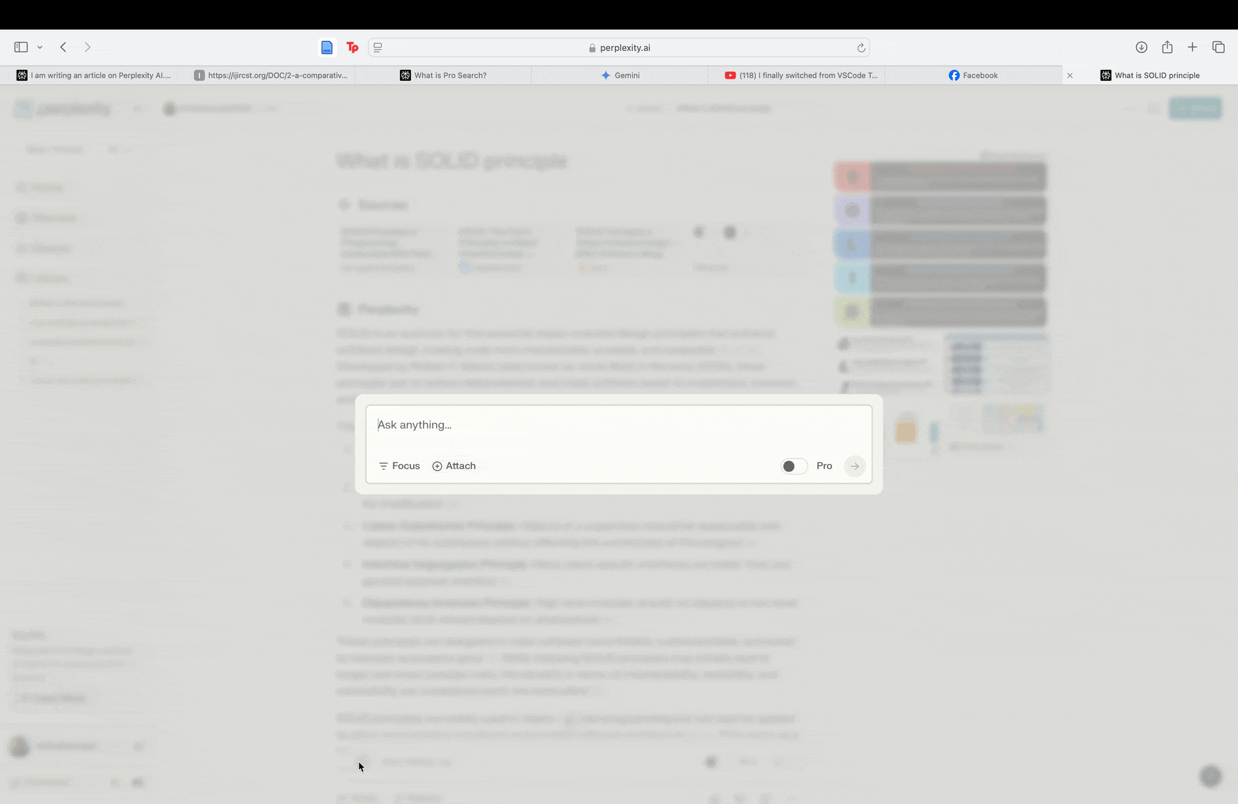 Đặt câu hỏi trên Perplexity