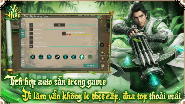 Tích hợp auto sẵn trong game, đi làm vẫn không lo thọt cấp