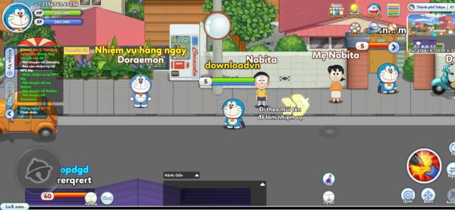 Lối chơi MMORPG cày cuốc cho bạn nhập vai các nhân vật quen thuộc trong Doraemon