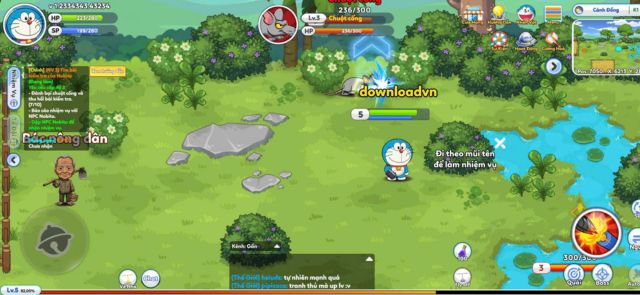 Lối chơi MMORPG hóa thân vào các nhân vật quen thuộc trong thế giới Doraemon
