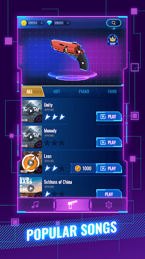 Rhythm Fire cho bạn thưởng thức vô số bản nhạc hấp dẫn