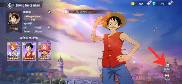 Ấn vào mục Đổi quà