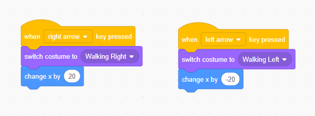 Khối người chơi di chuyển