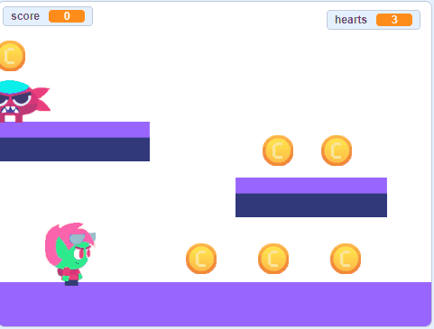 Nhân vật nhảy lên nền tảng