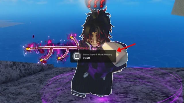 Tìm NPC Moon Slayer F Move và nộp nguyên liệu để mở khóa F Move