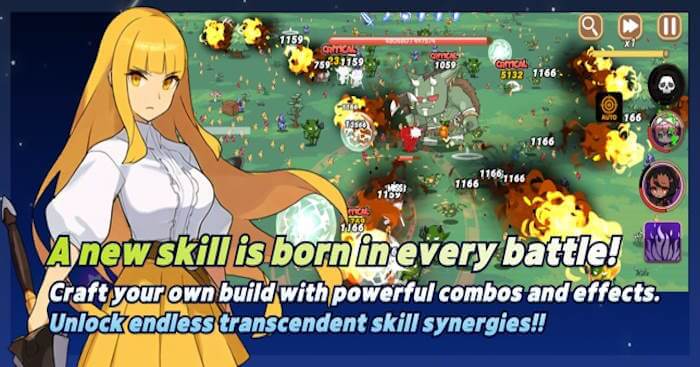 Build đội hình nhân vật và kỹ năng mạnh mẽ của bạn để chống lại quái vật trong TagTag Survival