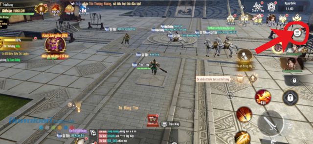 Nhấn vào biểu tượng mục Menu