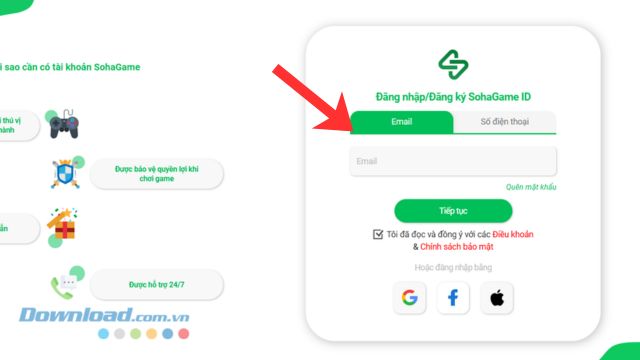 Đăng nhập tài khoản game Phong Hầu Tam Quốc