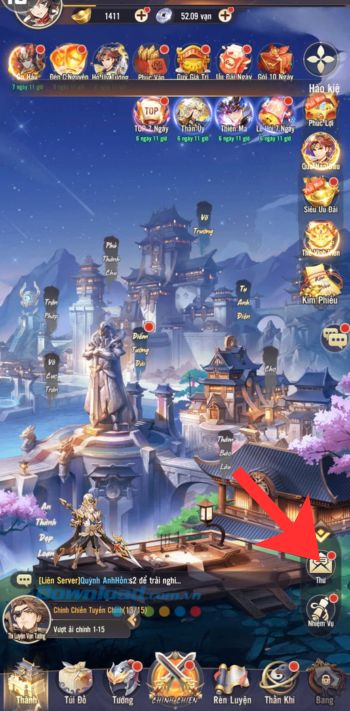 Ấn vào mục Thư