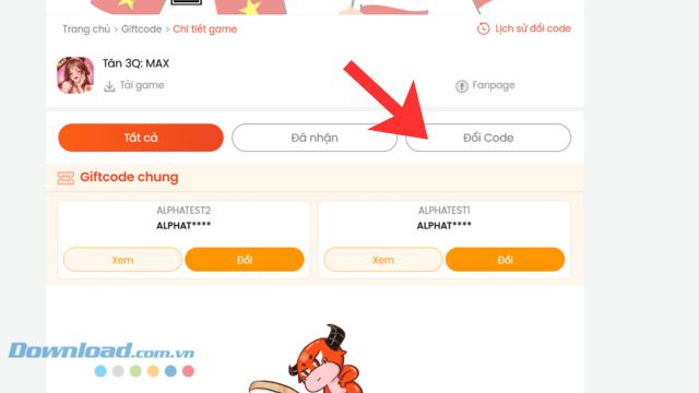 Click chuột vào nút Đổi code