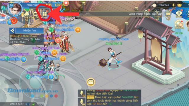 Ấn vào biểu tượng Menu