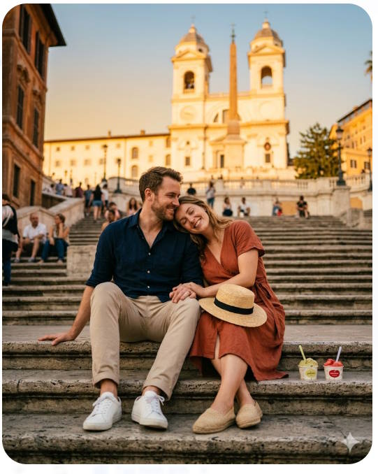 Prompt tạo ảnh du lịch đẹp cho cặp đôi