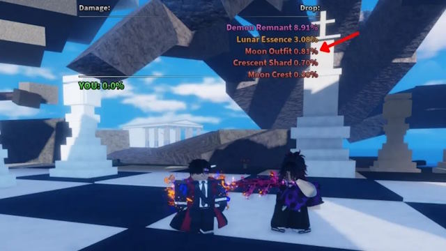 Tỷ lệ drop Moon Outfit rất thấp, chỉ khoảng 0,81% 