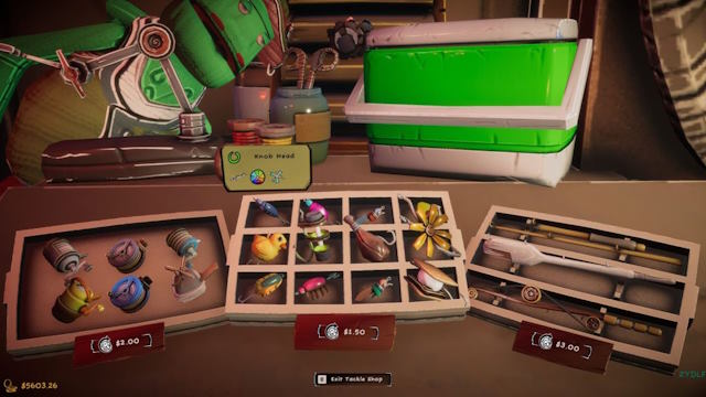 Mua và nâng cấp cần câu, mồi câu, lưỡi câu và nhiều trang bị khác