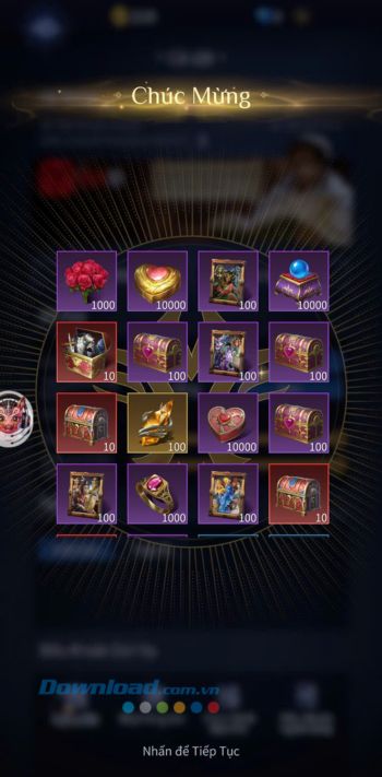 Ấn vào màn hình để nhận quà