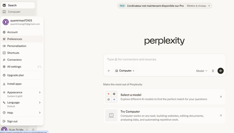 Hướng dẫn đổi giao diện Perplexity