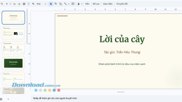 Bắt đầu chỉnh sửa, trình chiếu bài thuyết trình trên Google Slides