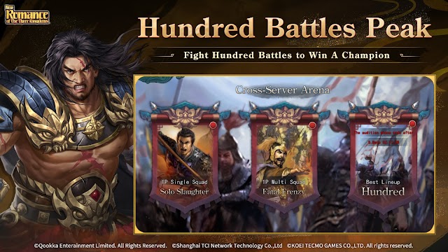 Chiến đấu qua hàng trăm trận chiến, tham gia đấu trường liên server trong New Romance of Three Kingdoms  