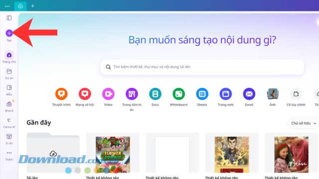 Nhấn vào biểu tượng "+"