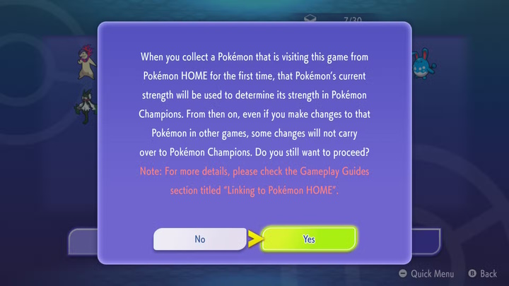 Lưu ý khi gửi Pokemon