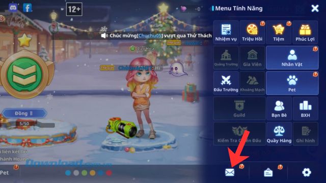 Nhấn vào biểu tượng Menu