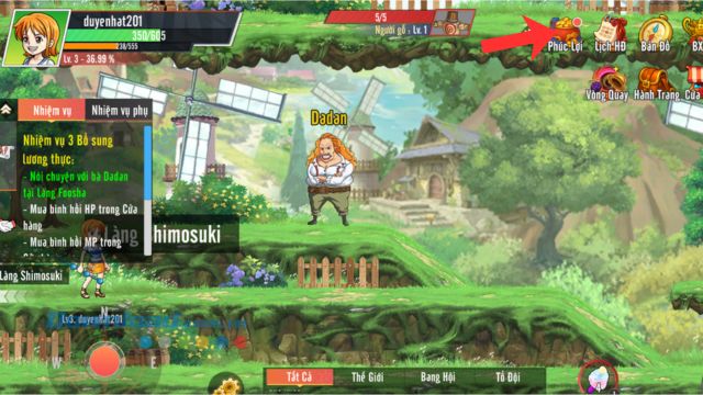 Nhấn vào mục Phúc Lợi