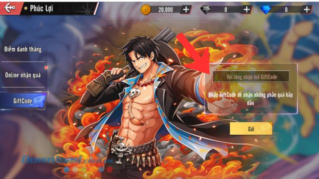 Nhập chính xác các mã code phía trên > Nhấn vào nút Gửi