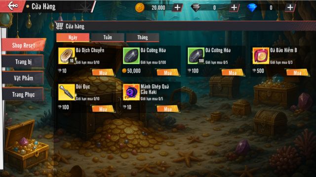 Hệ thống giao dịch cho phép người chơi tự do trao đổi vật phẩm, trang bị