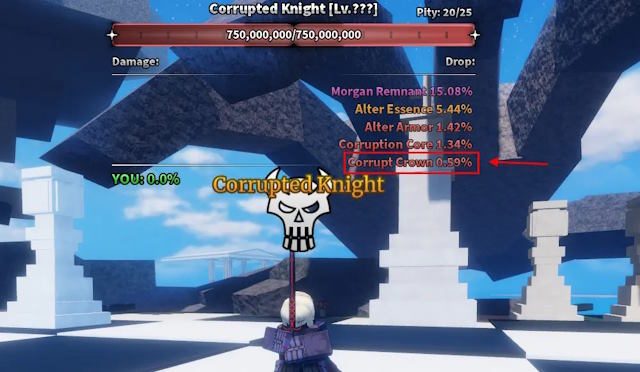 Tỷ lệ rơi Corrupt Crown khá thấp, khoảng 0,59%