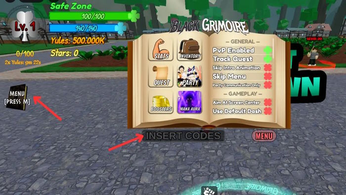 Hướng dẫn đổi code Black Grimoire