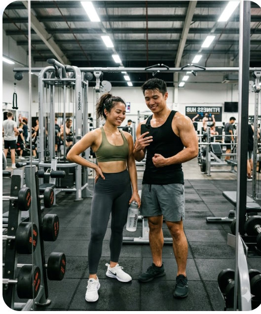 Prompt Gemini tạo ảnh cặp đôi trong phòng tập