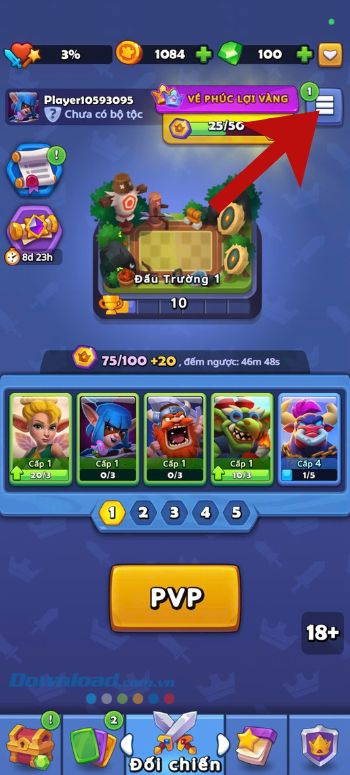 Ấn vào biểu tượng ba dấu gạch ngang