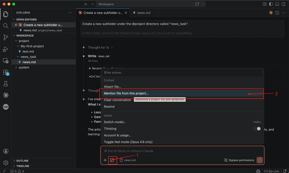 Nhắc tới file trong dự án
