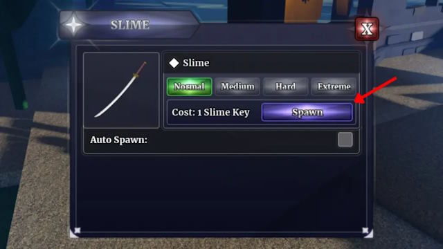 Slime Key giúp mở khóa kiếm Slime Sword