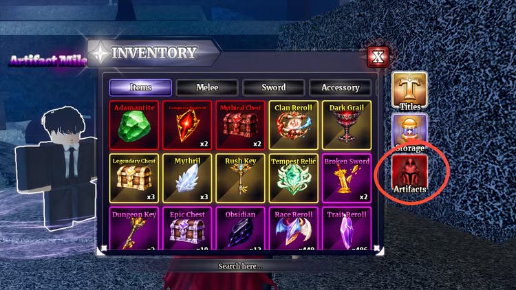 Kết hợp Artifact trong Sailor Piece