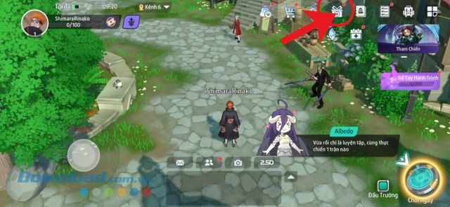 Nhấn vào biểu tượng hộp quà