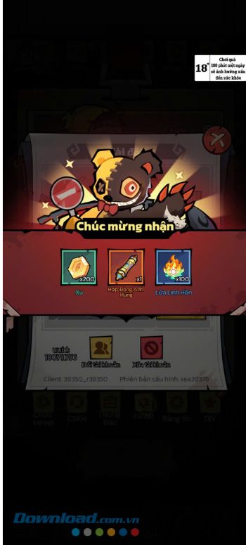 Ấn vào màn hình để nhận vật phẩm