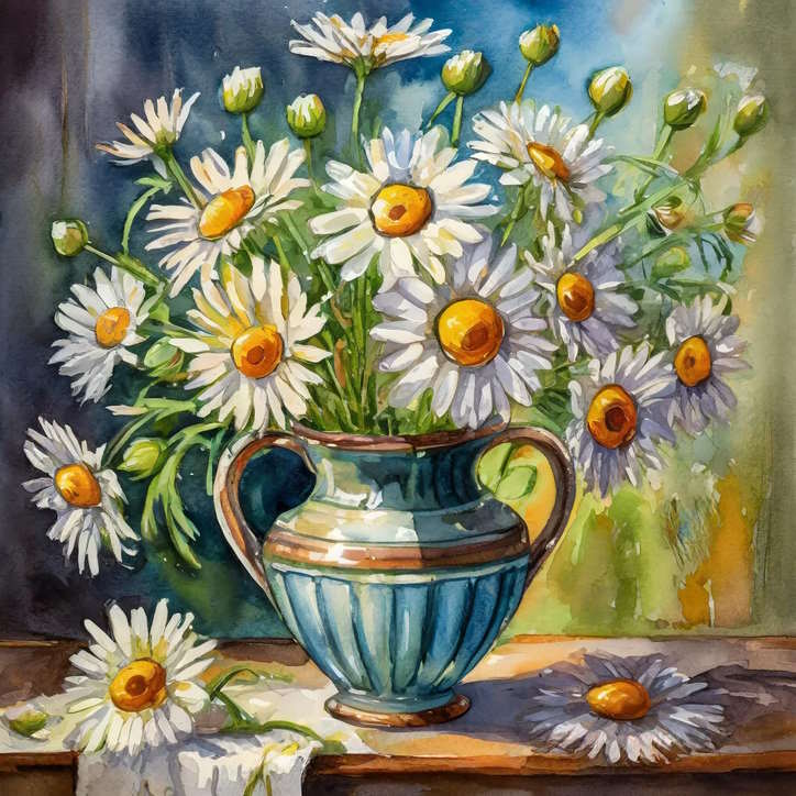 Tranh vẽ hoa daisy