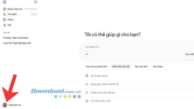 Click chuột vào ảnh Avatar tài khoản