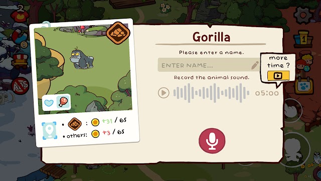 Người chơi sẽ sử dụng micro để ghi âm âm thanh riêng cho từng con vật