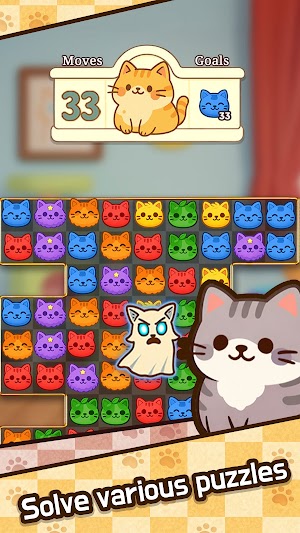 Giải các câu đố hợp nhất mèo trong game Cat Home Match