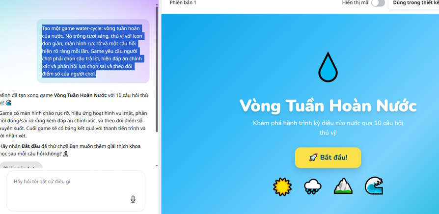 Chạy game giáo dục bằng Canva