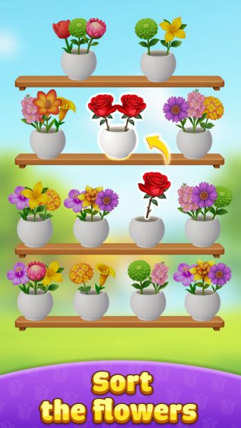 Sắp xếp những bông hoa giống nhau