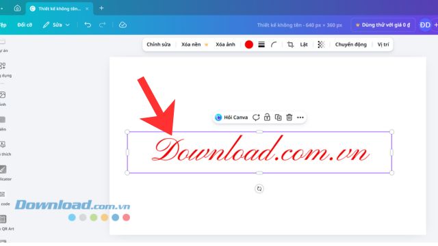 Tùy chỉnh lại màu sắc và kích thước của chữ ký.