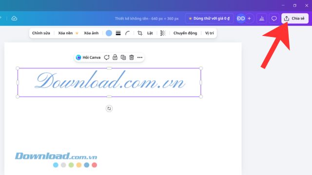 Click chuột vào nút Chia sẻ